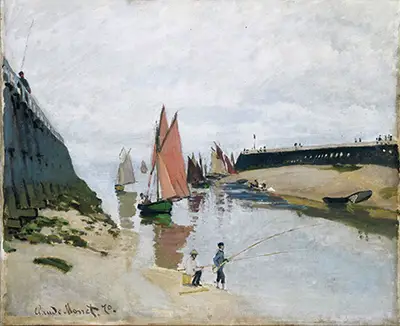 Breakwater at Trouville, Low Tide Claude Monet